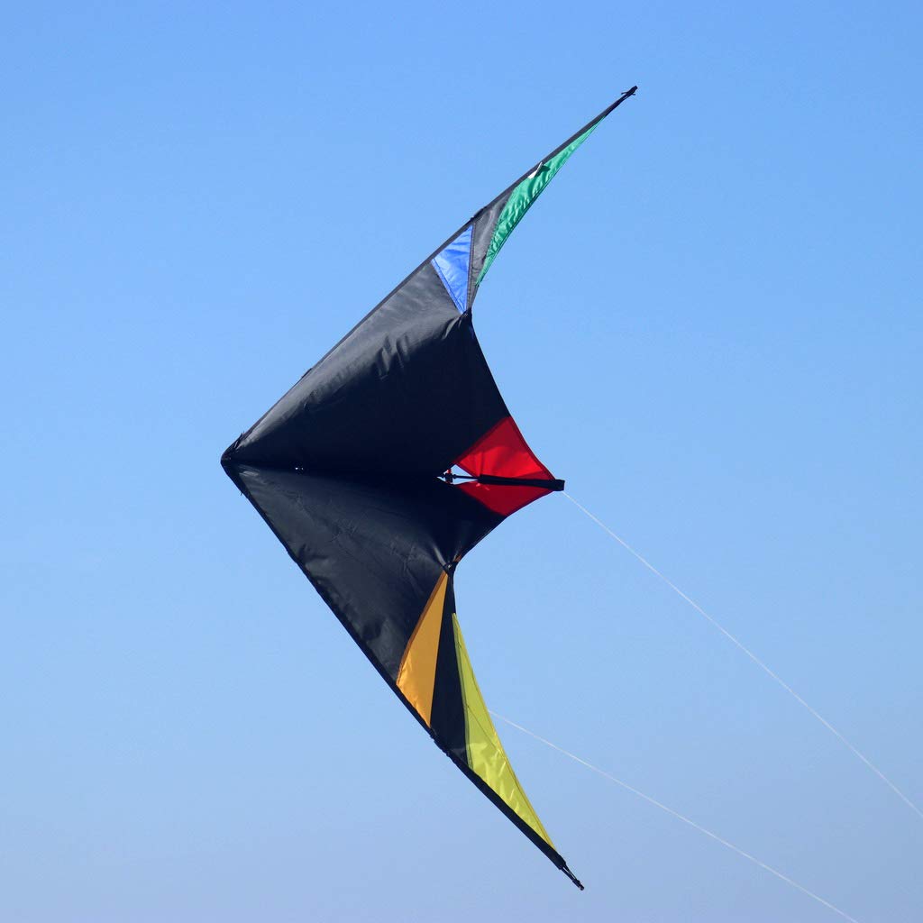 Wolkenstürmer Skydart Cerf-Volant avec Armature en Fibre de Verre Noir – Kit pour débutants et confirmés