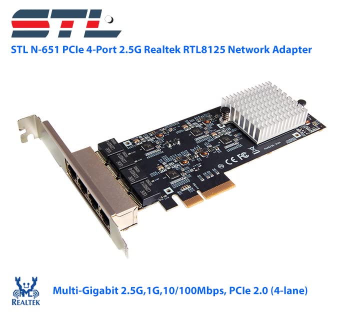 STL N-660 PCIe 4-Port 2.5G Realtek RTL8125 Network Adapter miniatura 2