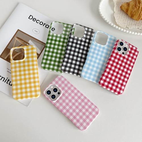 Skyseaco for iPhone 16 Pro Max Case Cute Aesthetic Gingham Phone Case Soft Slim TPU Shockproof Phone Cover for Women Girls - Green - image 8