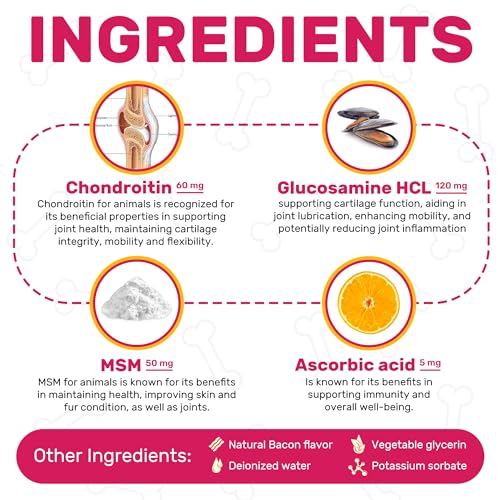 Glucosamine for Dogs | Hip and Joint Supplement | Glucosamine Chondroitin for Dogs | 2 Oz