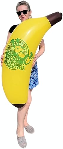 Miniatura 7 de Vinilo inflable de plátano amarillo fresco (44 pulgadas). Fruta segura para inflar. Juguete de piscina. Decoración de fiesta.