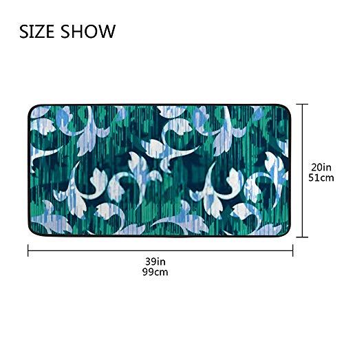 Tapis de cuisine antidérapant imperméable lavable blanc rose - 5