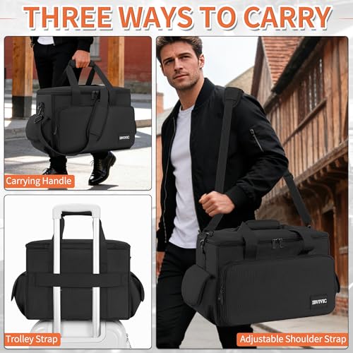 Image of IBVIVIC Large DJ Cable File Bag, Travel Gig Bag With Adjustable Dividers Dj Cable Gig Bag for Cables, Cords, DJ Gear, Musicians Accessories, 20 inch