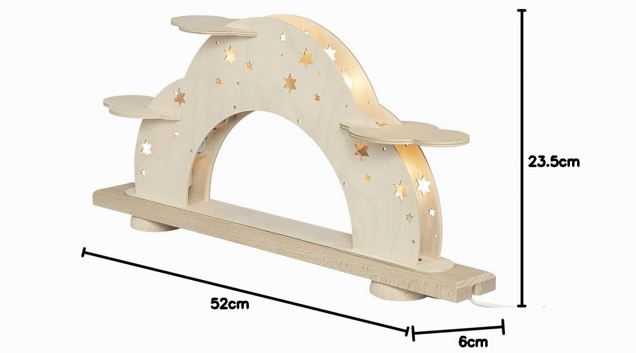 weigla - Lichterbogen original Erzgebirge I LED Sternenhimmel I Schwibbogen zum Bestücken I Leerbogen Weihnachten I 5 Lampenkerzen + 1 Ersatzlampe I 5 x 46 V, 0,2 W, E10 I Weihnachtsdeko innen