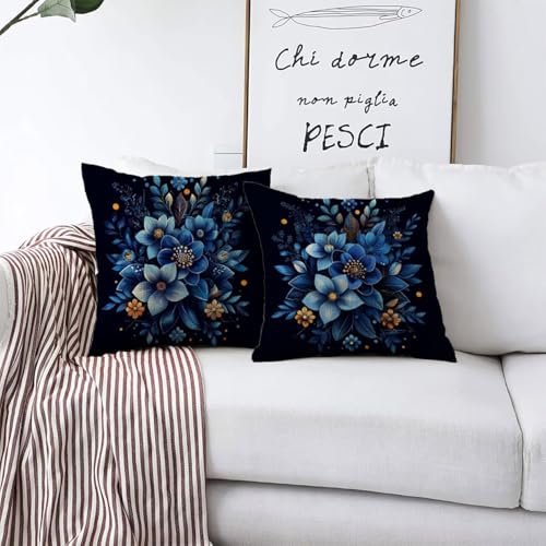 Housse de coussin 26x26inch rétro floral imperméable Lejnlnng - 4