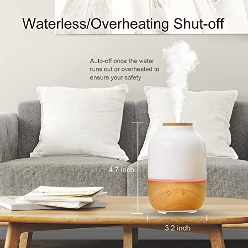 Ceramic Essential Oil Diffusers For Home, Premium Stone Aromatherapy Diffuser With Real Beech Wood Base, Ultrasonic Scent Diffusers For Essential Oils Large Room 2 Mists 7 Lights Touch Button (130Ml) #TOP5