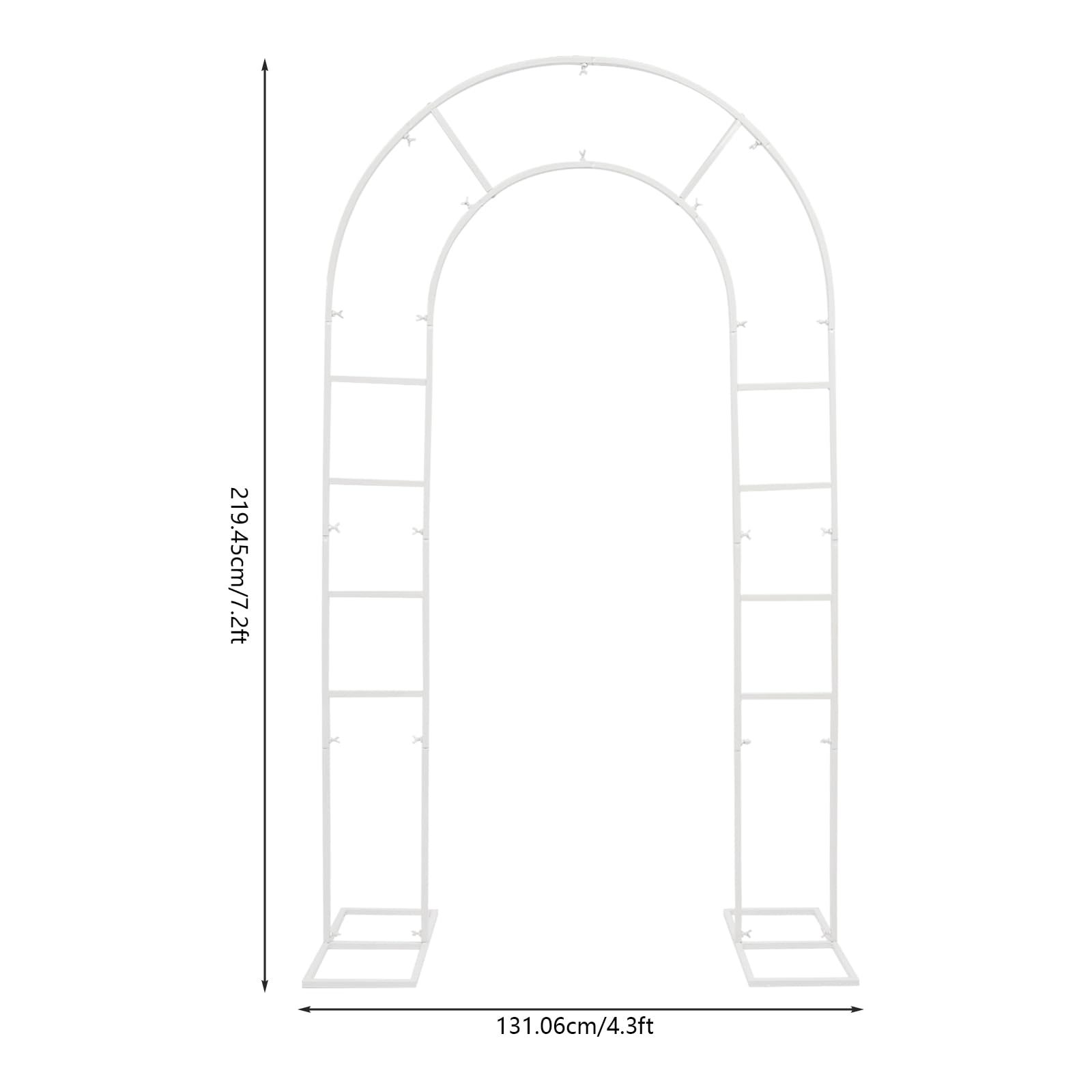 Decorazione per matrimonio, cornice ad arco, 220 cm, sfondo in metallo