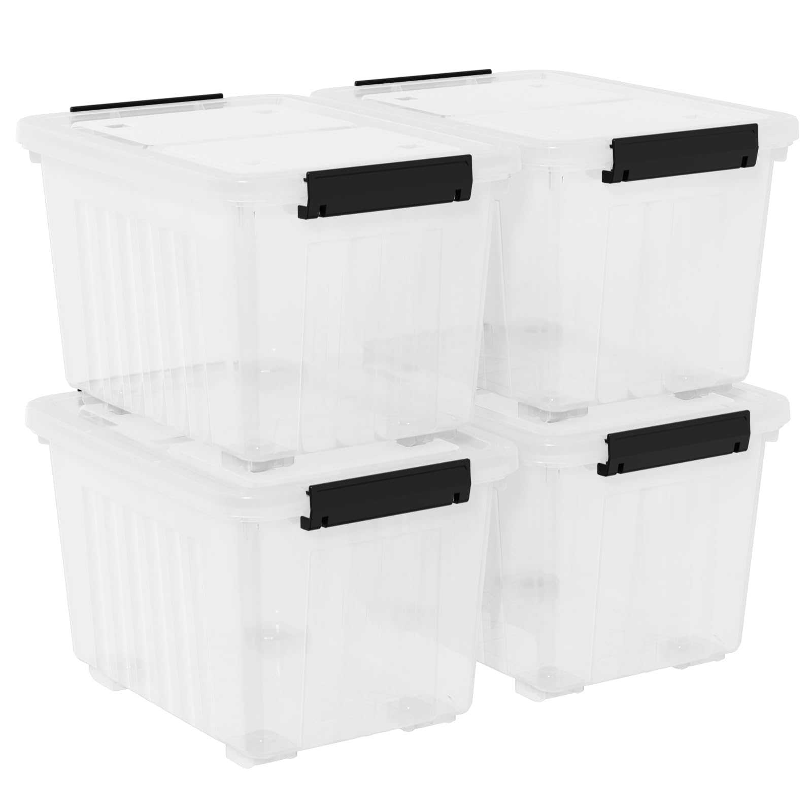 Uumitty 4-Pack 50 Quart Wheeled Storage Bin