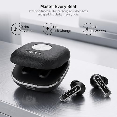 Image of Ear Buds Wireless | Buds with 50H Music Time | 13mm Bass Drivers | ANC Noise Cancellation with 35DB | Fast Charger Type C Support | Light Weight & Portable | Bluetooth V6.0 | Black | Zen Z3