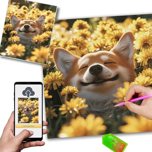 Broderie diamant personnalisé 60x80 cm avec votre propre photo souvenir