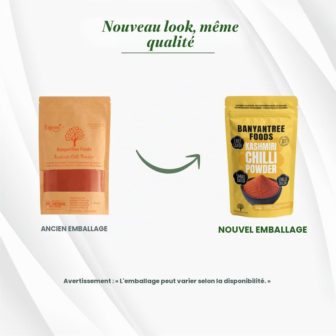 BanyanTree Foods Cachemire Poudre de Piment (sol indien doux de paprika) | Kashmiri Chilli Powder 200g