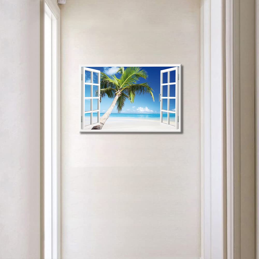 Wall Art Tropical Beach Pictures Prints on Canvas Wilderness Nature Photography Painting Canvas Wall Art Modern Home Decorations for Living Room Wall Decor Gallery Wrap Ready to Hang (24"W x 16"H) - Image 4