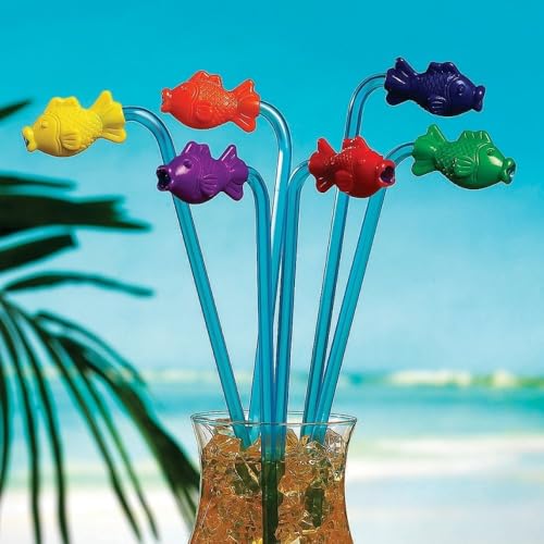 Pitillos plásticos tropicales Fun Express (Pack de 12) miniatura 3