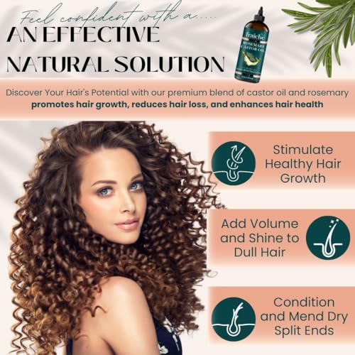 Live Fraiche Rosemary Castor Oil for Hair Growth & Scalp Health 16oz — view 3