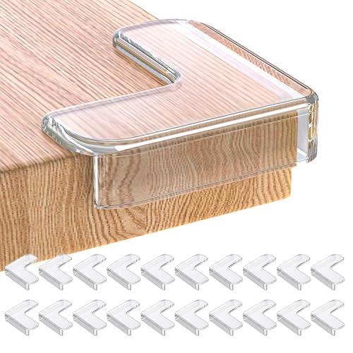 20pcsCoin de Table Protection Bebe - Protections d'angle avec Une Super Colle améliorée pour Meuble Sécurité Enfant pour Bureau, Berceau, Cheminée, Table,...