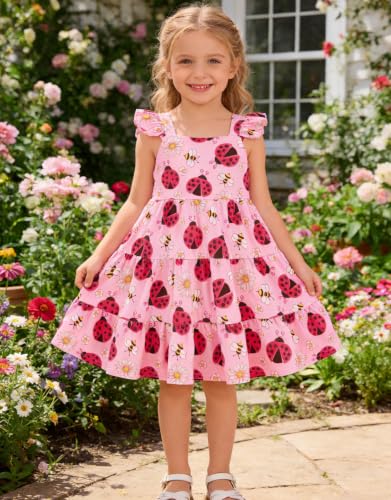 Image of Vieille Toddler Girls Summer Dress Ruffle Casual Beach Sundress 2-8 Years