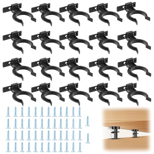 Flintronic 20pcs Clip de Fixation pour Plinthes, Clips pour Plinthes de Cuisine, avec 50 vis, pour pieds de cuisine de 32 à 42 mm