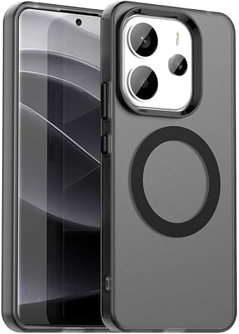 for Xiaomi Redmi Note 14 4G Case Compatible with MagSafe, Anti-Scratch & Non-Yellowing, Frosted Translucent Shockproof Protective Phone Case Compatible with Xiaomi Redmi Note 14 4G A