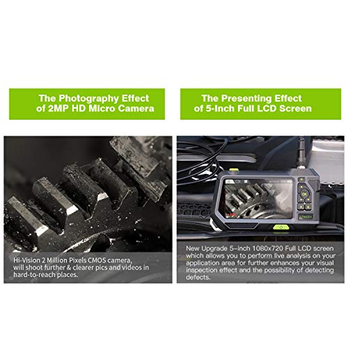 Loijon Câmera industrial da inspeção do endoscópio endoscópio com tubo semi-rígido 3500mAh Bateria 5