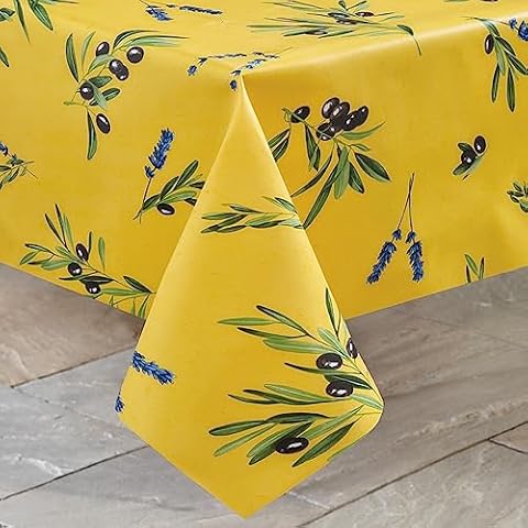 Wipe Clean Outdoor PVC Tablecloth with Parasol Hole Cover