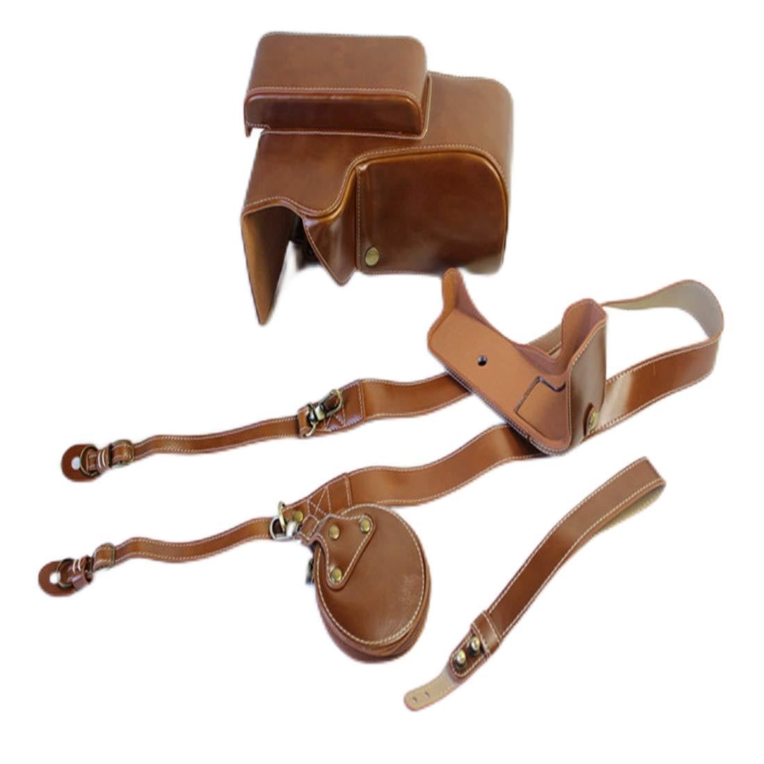 Classica borsa da fotocamera in pelle PU vintage, borsa per fotocamera per fotocamera P1000 applicarsi a uomini e donne,Marrone