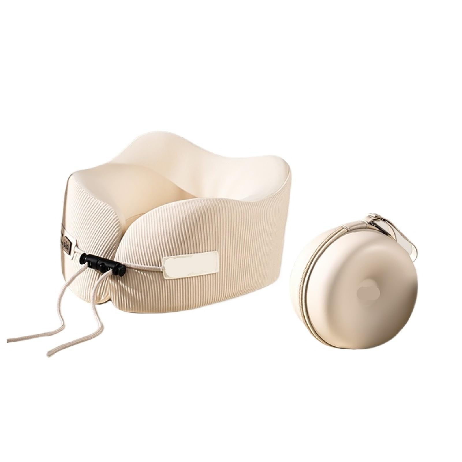 Tragbar Nackenkissen Weich Verstellbares Nackenkissen for Büro-Nickerchen Und Unterwegs Reisekissen Flugzeug(Beige)