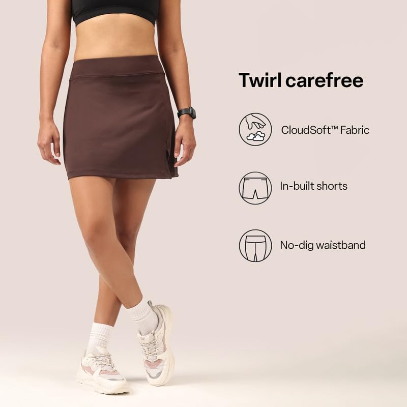Image of BlissClub Ultimate Skorts | in-Built Shorts | Side Pocket | Side Slit at Hem | Invisible Back Pocket | CloudSoft TM Fabric