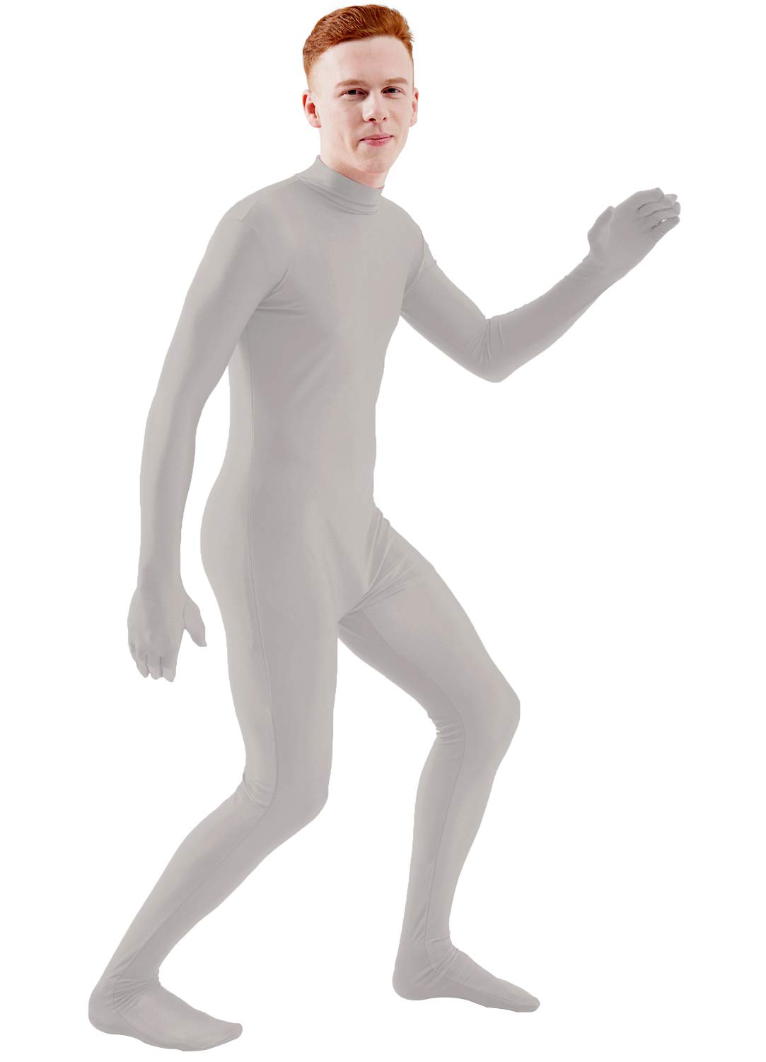 Ensnovo Mens Mock Neck Full Body Unitard Spandex Zentai Suits Costumes