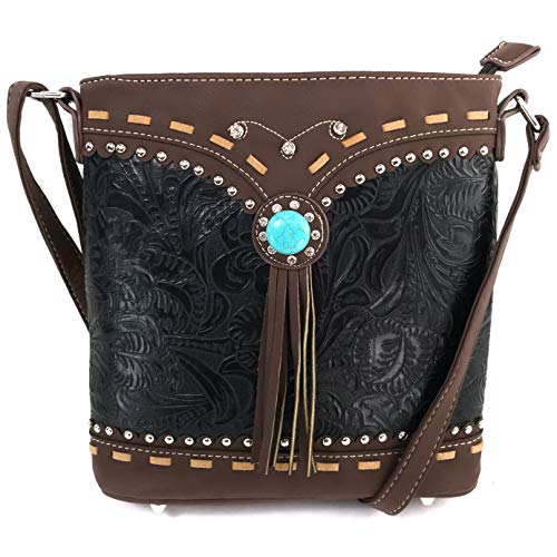 Zelris Turquoise Concho Western Floral Women Conceal Carry Crossbody Messenger