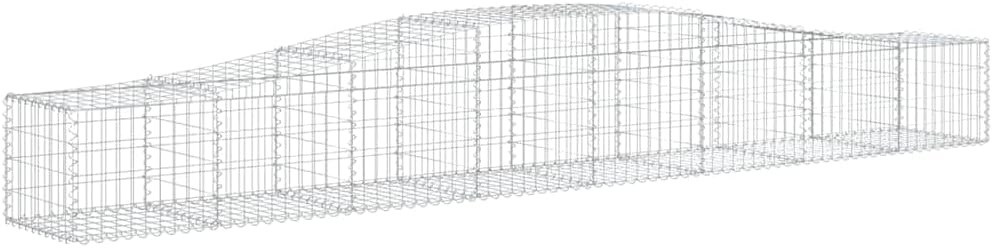 Gabion Basket Set of 3 Large Silver Galvanized Iron Rectangular Planter Boxes Outdoor Raised Garden Beds 157.5 x 157.5 x 23.6 in Modern Industrial Design for Patio Backyard Landscaping