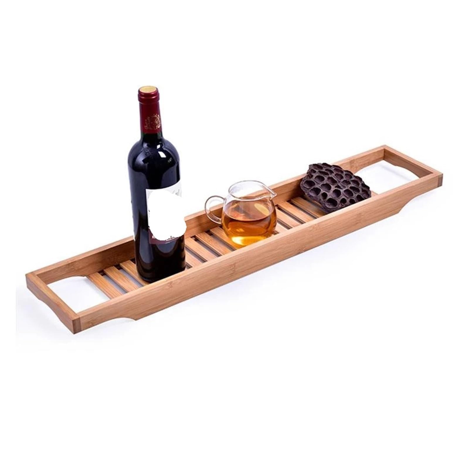 Vassoio per vasca da bagno in bambù, mensola in legno per rilassarsi nella vasca da bagno, accessorio perfetto per l'esperienza di casa e spa