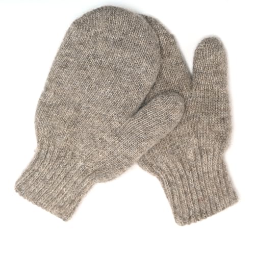 KIDS 100% Organic Wool Mittens, Double-Layer of Natural Dye-Free Mongolian Sheep Wool, Warm Cozy, One pair3