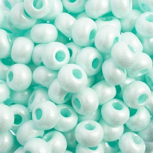Preciosa Czech Seed Beads 32/0 (8mm) Mint Green Terra - 250g Bulk Bag Beads for Jewelry Making and Crafts