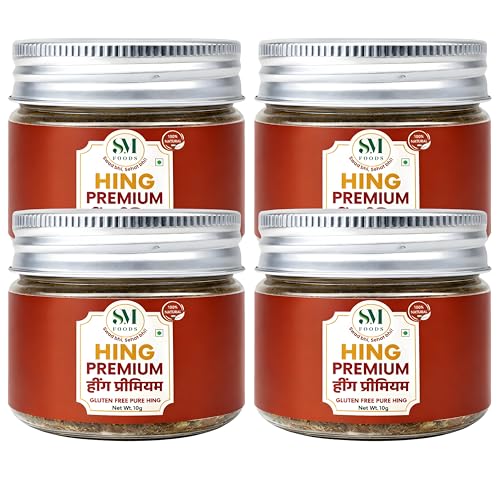 Image of SM FOODS Premium Pure Nukra Hing 10g (Pack of 4) | No Atta No Maida | Imported Premium Pure Heeng | Strong & Kadak Aroma | Gluten Free | Uncompounded | For Cooking & Digestion
