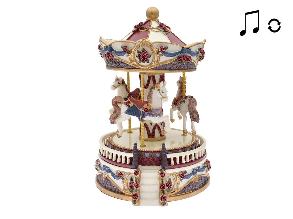 Carosello musicale Scale e Recinzione, Giocattolo per bambini, Musica classica, Decorazione per bambini, Bianco/Rosso, Legend