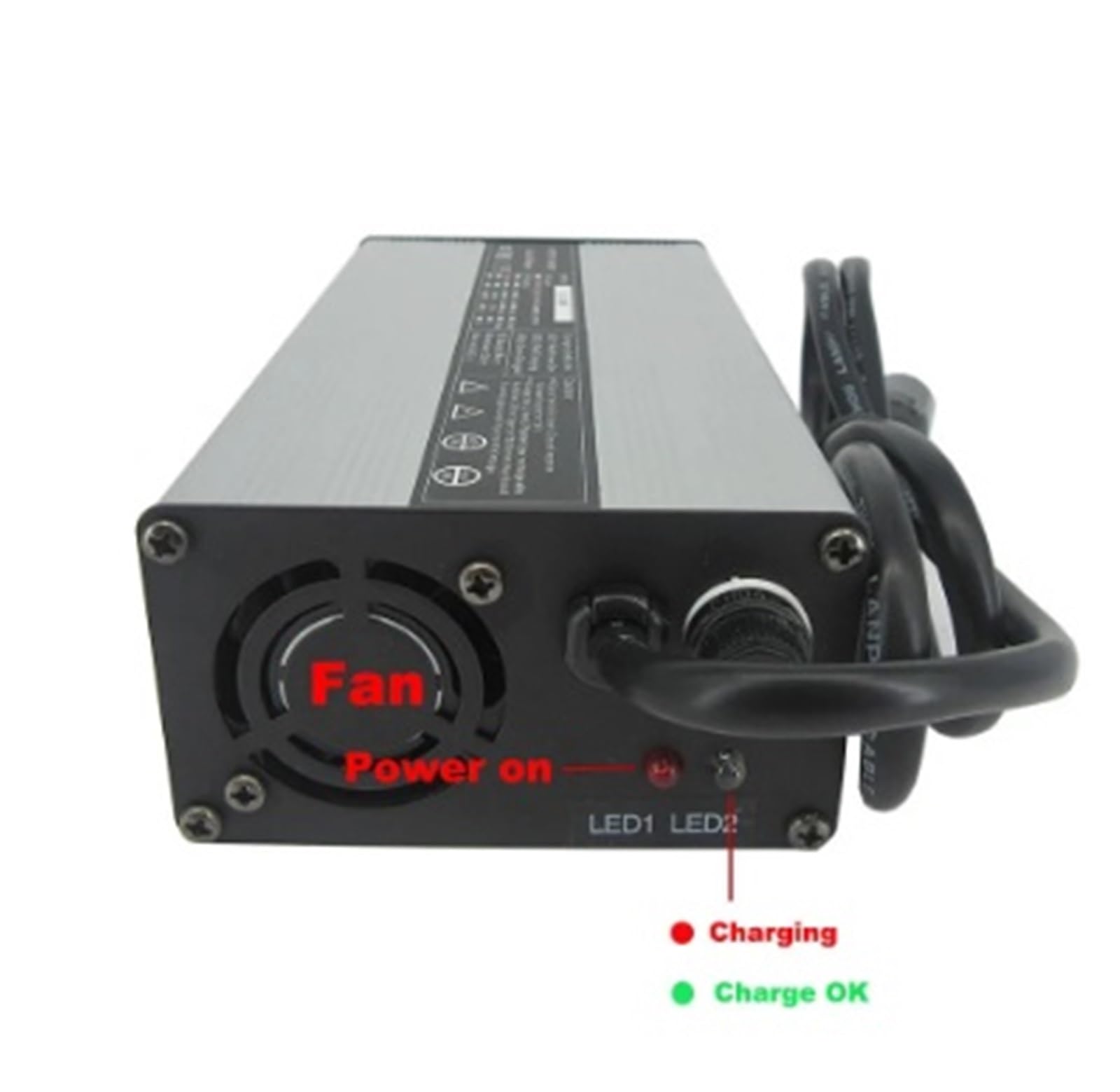 Ładowarka 24V 10a do akumulatora ołowiowego 10ah do 100ah 24V, akumulator elektryczny do wózka inwalidzkiego, inteligentny wentylator z wysokiej jakości stopu aluminium (kolor: 3P GX-16, rozmiar : 4)