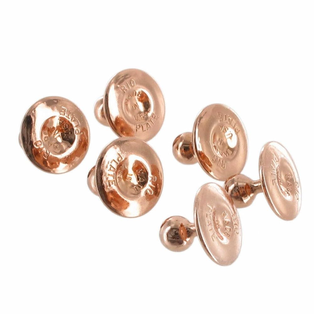 Tuxedo Studs Rose Gold Tone Collar Buttons Shirt Formal Wear Wedding - Set of 6 Fashion Studs Trendy Accessories Stylish Additions