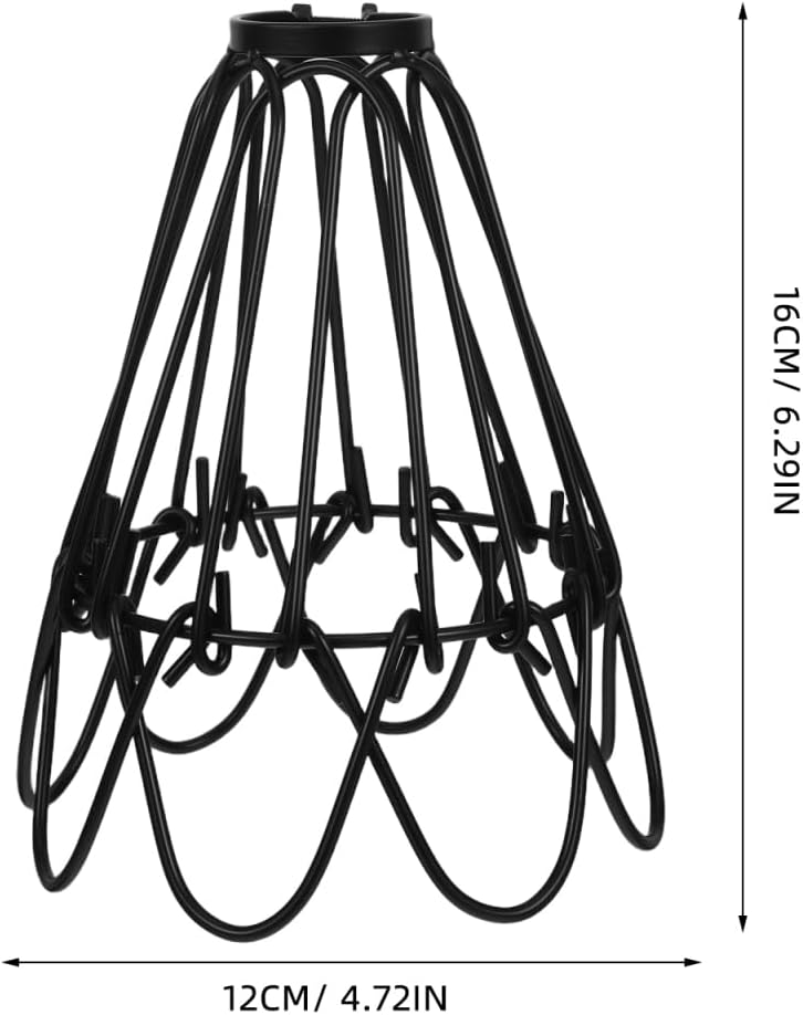 SOLUSTRE 4 Pcs Iron Wire lampshade lamp Guard for Ceiling Fan Hanging Metal Wire lamp Shade Metal Wire Cage Vintage Lamp Guard Vintage Industrial Light Bulb Cage Industrial Light