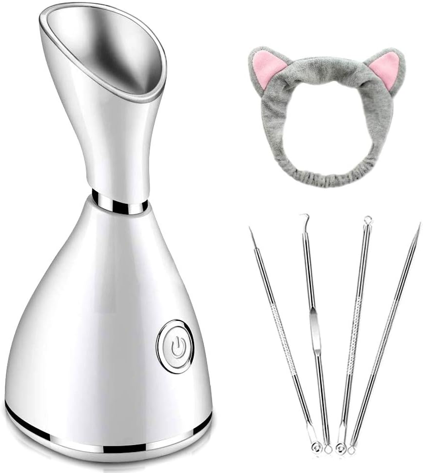 Facial Steamer, DIOZO 10X Penetration Face Steamer with Fast 20s Atomization and 70ml Large Water Tank for Home Facial SPA, Open Pores, Clean and Moisture Skin Deeply with Blackhead Extractor Kit