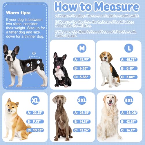 Image of Reusable Female Dog Diapers with Suspender, Washable Dog Period Panties, Highly Absorbent Female Dogs Diapers for Heat Incontinence, X-Large