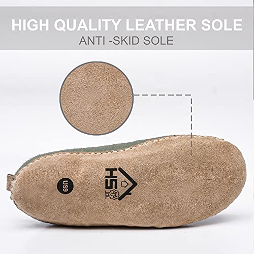 Wool Indoor Slippers - Natural Organic Wool, Genuine Leather Sole, Handmade in Nepal - Cozy, Warm, Soft, Unisex Non-Slip House Shoes for Men & Women - Perfect for Winter Comfort3