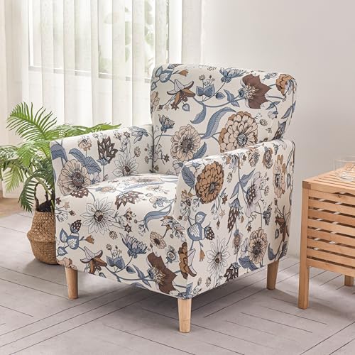 Fundas for sillas de Banquete con reposabrazos Estampados, 1 Pieza, elásticas Sala de Estar, Antideslizantes, Suaves, Protectores de sillones niños y Mascotas(Vert Pois-a)