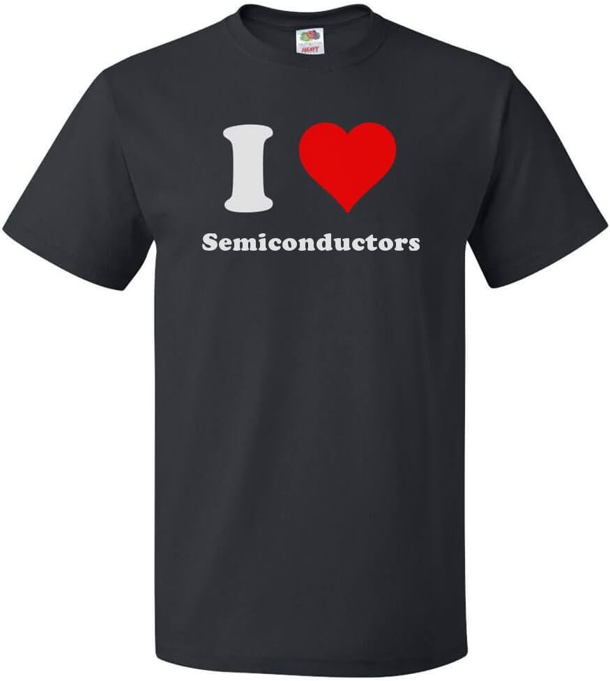 ShirtScope I Love Semiconductors T Shirt I Heart Semiconductors Tee