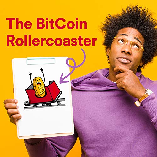 Stickeroonie Bitcoin Vinyl Sticker, Bitcoin on a Roller Coaster Ride, 4 x 4 Inches Size - Image 3