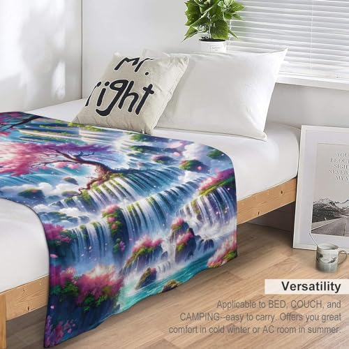 Couverture canapé chaude cerisier japonais flanelle douce pour lit - 7