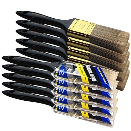 Great Andrew Paint Brushes, 10 PCS 2' Bulk Paint Brush Pack Multi use, Flat Paint Brushes Set for...