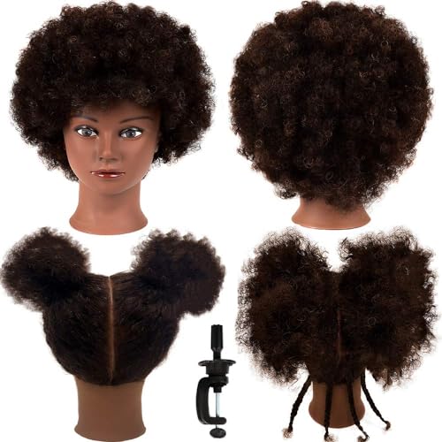 African Mannequin Head with 100% Human Hair Curly