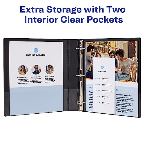 Image of Avery Showcase Standard View 3 Ring Binder, 1 inch Slant Rings, 250-Sheet Capacity, 1.4 Inch Wide Spine, 1 Black Binder, Ideal for Lightweight Organization and Occasional Referencing (19600)