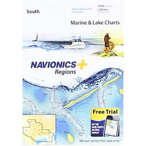 Navionics Plus Regions South Marine and Lake Charts on SD/MSD Cover
