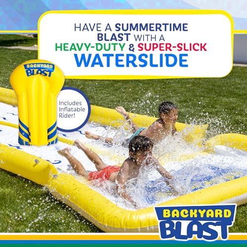BACKYARD BLAST: Riesige 9,2 m Wasserrutsche mit Stoßfängern, Spritzzone & aufblasbaren Fahrern – Sommer-Spaß für die ganze Familie! – Bild 3